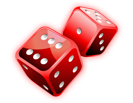 Dice instant win game character for promotional game artwork